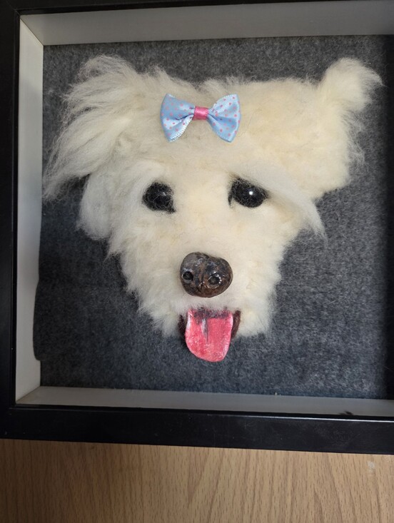 Handmade Other - Handmade Needle Felted  Dog Face Wall Art